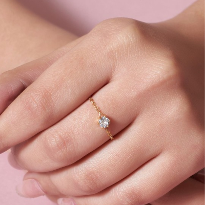 Women Champagne Plated Finger Chain