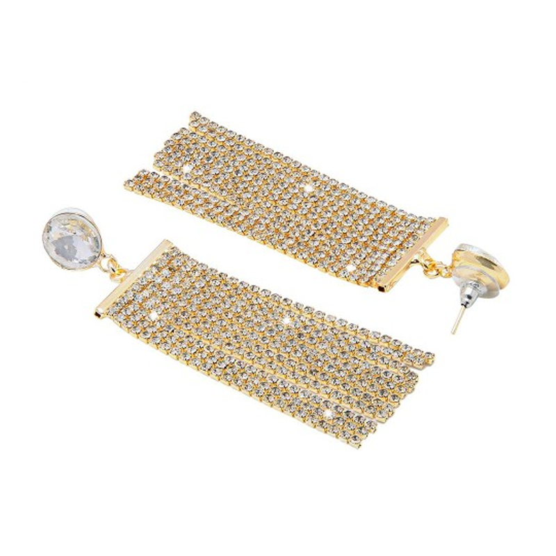 Gold-Toned Gold Plated Contemporary Drop Earrings